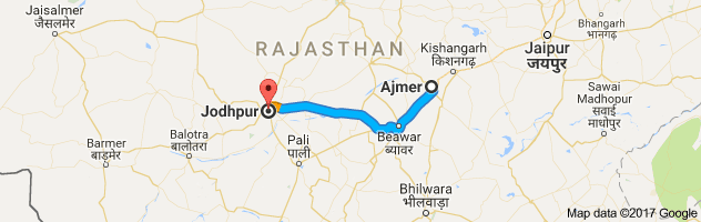 Ajmer to Jodhpur route, distance, time and road conditions