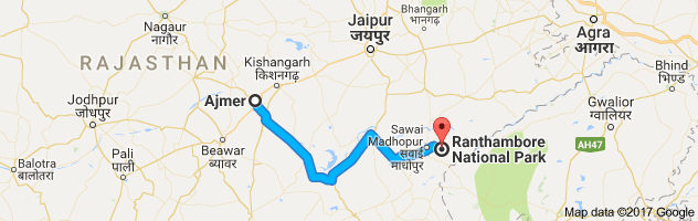 Agra to Ranthambore route, distance, time and road conditions