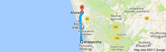 Alappuzha to Aluva route, distance, time and road conditions