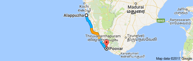 Alappuzha to Poovar route, distance, time and road conditions