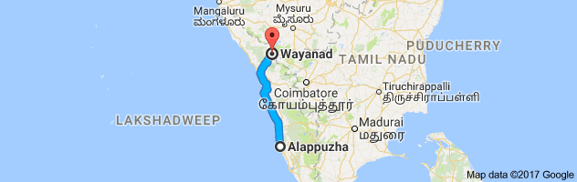 Alappuzha to Wayanad route, distance, time and road conditions