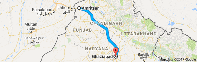 Amritsar to Ghaziabad route, distance, time and road conditions