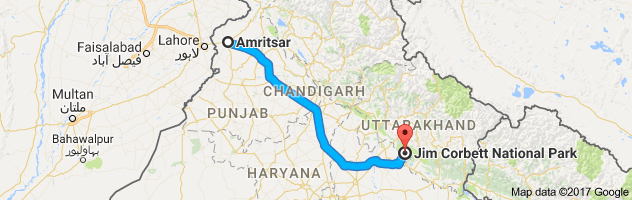 Amritsar to Jim Corbett route, distance, time and road conditions