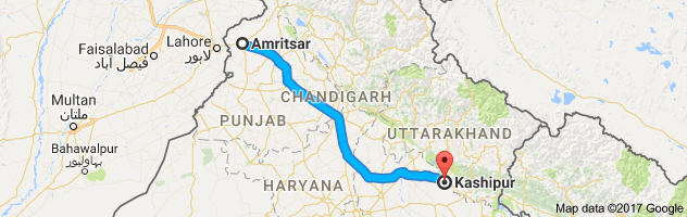 Amritsar to Kashipur route, distance, time and road conditions