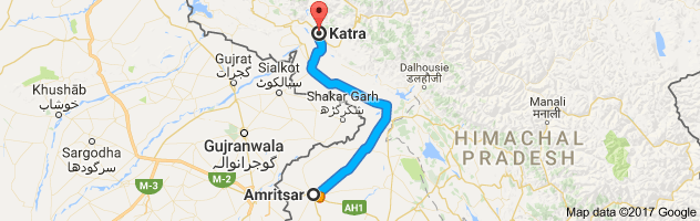 Amritsar to Katra route, distance, time and road conditions