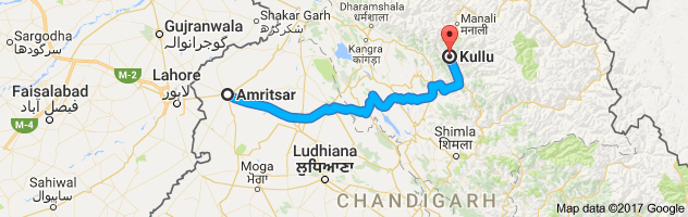 Amritsar to Kullu route, distance, time and road conditions