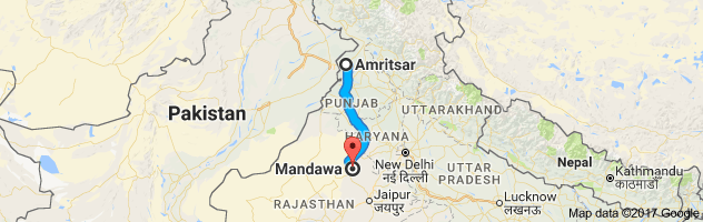 Amritsar to Mandawa route, distance, time and road conditions