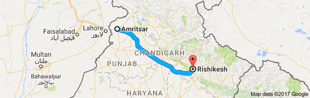 Amritsar to Rishikesh route, distance, time and road conditions