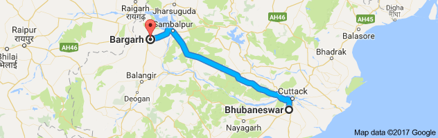 Bhubaneswar to Bargarh route, distance, time and road conditions