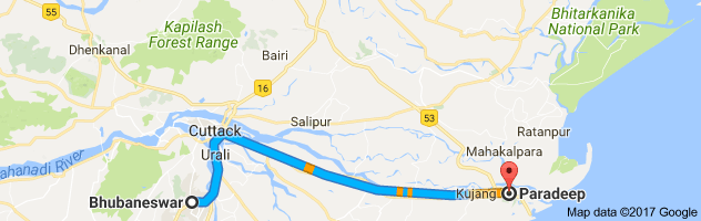 Bhubaneswar to Paradip route, distance, time and road conditions