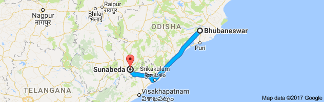 Bhubaneswar to Sunabeda route, distance, time and road conditions