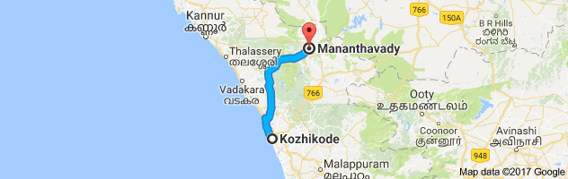 Calicut to Mananthavady route, distance, time and road conditions