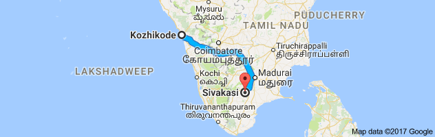 Calicut to Sivakasi route, distance, time and road conditions