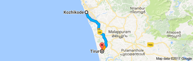 Calicut to Tirur route, distance, time and road conditions