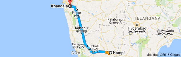 Hampi to Khandala route, distance, time and road conditions