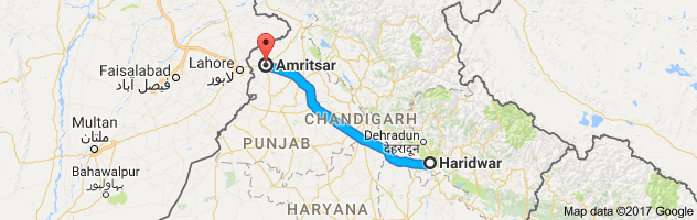 Haridwar to Amritsar route, distance, time and road conditions