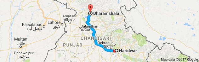 Haridwar to Dharamshala route, distance, time and road conditions