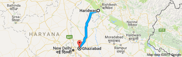 Haridwar to Ghaziabad route, distance, time and road conditions