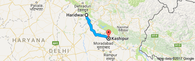 Haridwar to Kashipur route, distance, time and road conditions