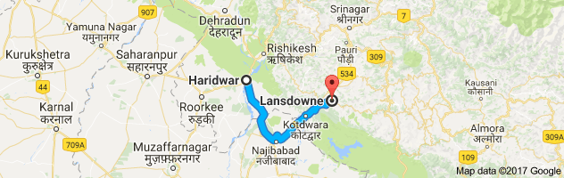 Haridwar to Lansdowne route, distance, time and road conditions