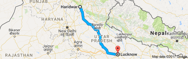 Haridwar to Lucknow route, distance, time and road conditions