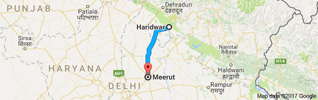 Haridwar to Meerut route, distance, time and road conditions