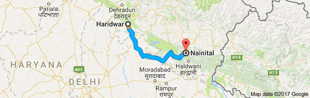 Haridwar to Nainital route, distance, time and road conditions