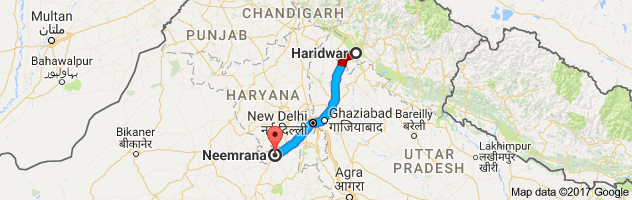 Haridwar to Neemrana route, distance, time and road conditions