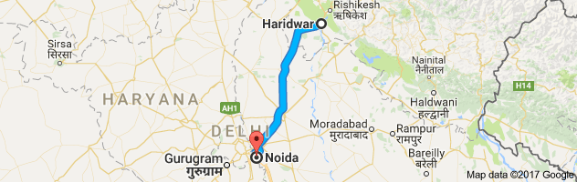 Haridwar to Noida route, distance, time and road conditions