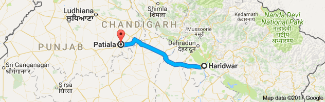 Haridwar to Patiala route, distance, time and road conditions