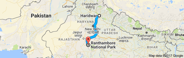 Haridwar to Ranthambore route, distance, time and road conditions