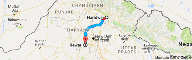 Haridwar to Rewari route, distance, time and road conditions