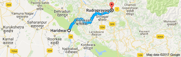 Haridwar to Rudraprayag route, distance, time and road conditions