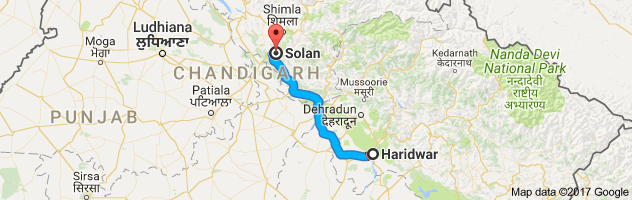 Haridwar to Solan route, distance, time and road conditions