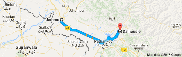 Jammu to Dalhousie route, distance, time and road conditions