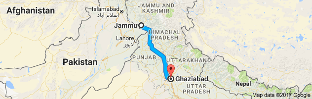 Jammu to Ghaziabad route, distance, time and road conditions