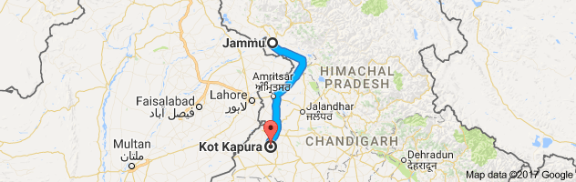 Jammu to Kotkapura route, distance, time and road conditions