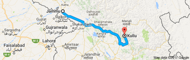 Jammu to Kullu route, distance, time and road conditions