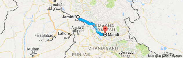 Jammu to Mandi route, distance, time and road conditions