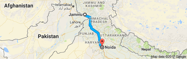 Jammu to Noida route, distance, time and road conditions