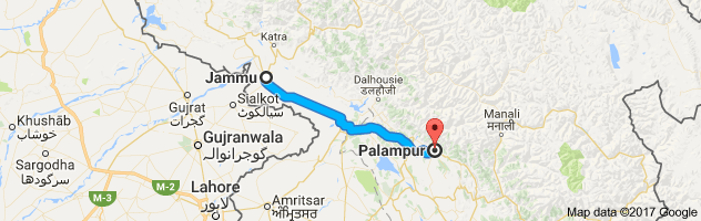 Jammu to Palampur route, distance, time and road conditions