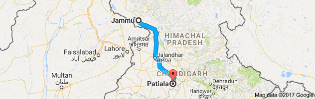 Jammu to Patiala route, distance, time and road conditions