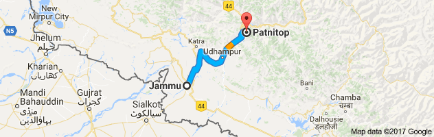 Jammu to Patnitop route, distance, time and road conditions