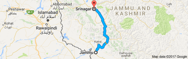 Jammu to Srinagar route, distance, time and road conditions