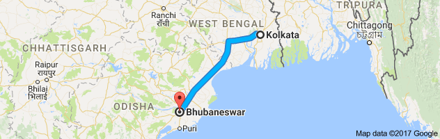 Kolkata to Bhubaneswar route, distance, time and road conditions