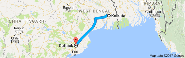 Kolkata to Cuttack route, distance, time and road conditions