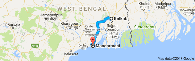 Kolkata to Mandarmoni route, distance, time and road conditions