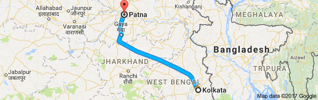 Kolkata to Patna route, distance, time and road conditions