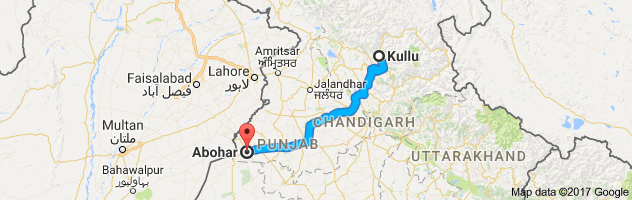 Kullu to Abohar route, distance, time and road conditions