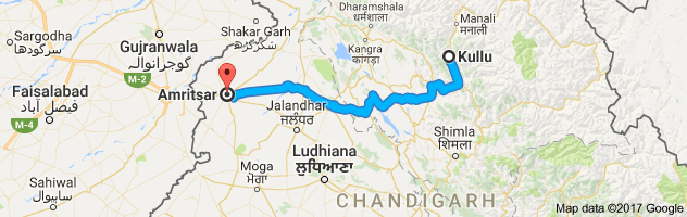 Kullu to Amritsar route, distance, time and road conditions